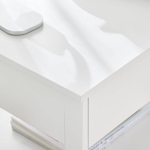 Rootz White Bedside Table - Nightstand - MDF Furniture - Scratch Resistant - 45x55x38cm