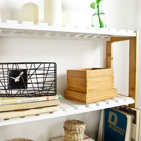 Rootz Bamboe Badkamerplank - Keukenplank - Wandplank - Verstelbare opbergruimte - Optimale ruimte - Inclusief haken - 54cm x 60cm x 15cm