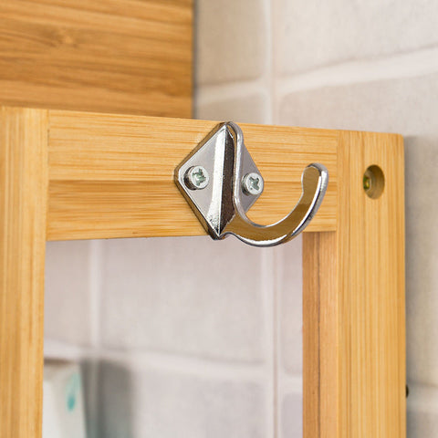 Rootz Bamboe Badkamerplank - Keukenplank - Wandplank - Verstelbare opbergruimte - Optimale ruimte - Inclusief haken - 54cm x 60cm x 15cm