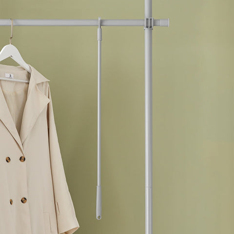 Rootz Verstelbare Telescopische Kledingroede - Garderobeorganisator - Rekkensysteem - Ruimtebesparend ontwerp - Eenvoudige montage - Variabele maat 147-198cm x 200-285cm - Lichtgrijs
