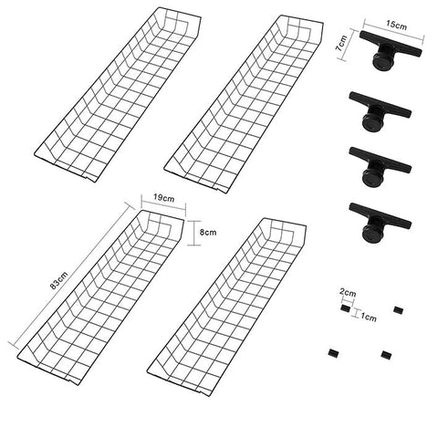 Rootz Set of 2 Storage Baskets - Closet Organizer Baskets - Metal Wire Baskets - Versatile, Durable, Space-Saving - 83cm x 8cm x 38cm