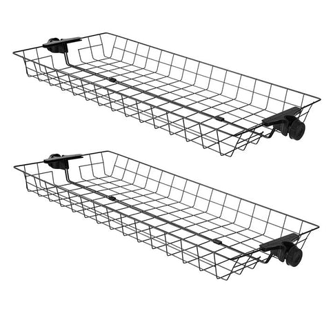 Rootz Set of 2 Storage Baskets - Closet Organizer Baskets - Metal Wire Baskets - Versatile, Durable, Space-Saving - 83cm x 8cm x 38cm