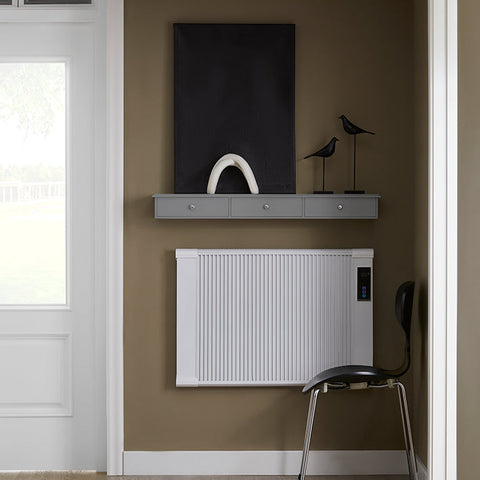 Rootz Floating Shelf with Drawers - Wall-Mounted Cabinet - Storage Organizer - Modern Design - Space-Saving - Integrated Stoppers - Light Gray - 93cm x 10cm x 15cm