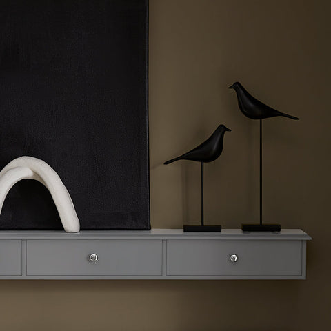 Rootz Floating Shelf with Drawers - Wall-Mounted Cabinet - Storage Organizer - Modern Design - Space-Saving - Integrated Stoppers - Light Gray - 93cm x 10cm x 15cm