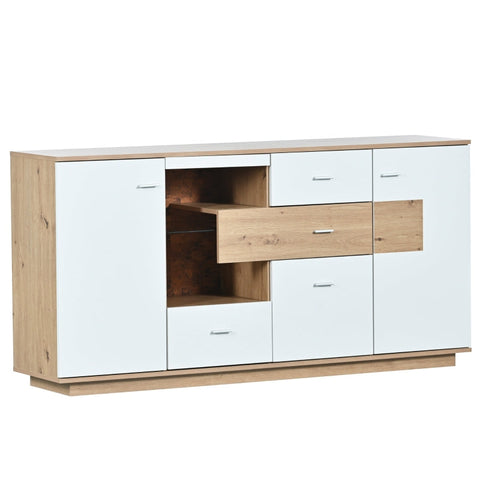 Rootz Modern Sideboard with LED Lighting - Storage Cabinet - Buffet Console - Elegant & Spacious - 160L x 40W x 77H cm