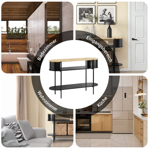 Rootz Console Table - Hallway Table - Narrow Desk - Durable MDF - 110cm x 39cm x 76cm