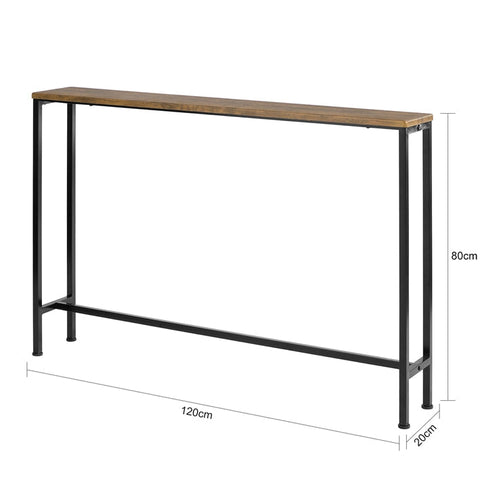 Rootz Vintage Console Table - Hall Table - Sideboard - MDF and Metal - Sturdy, Space-Saving, Non-Wobble Design - 120cm x 65cm x 20cm