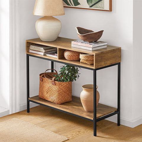 Rootz Modern Console Table - Sofa Table - Hall Table - MDF and Metal Construction - Spacious Storage - Versatile Use - 100cm x 80cm x 40cm