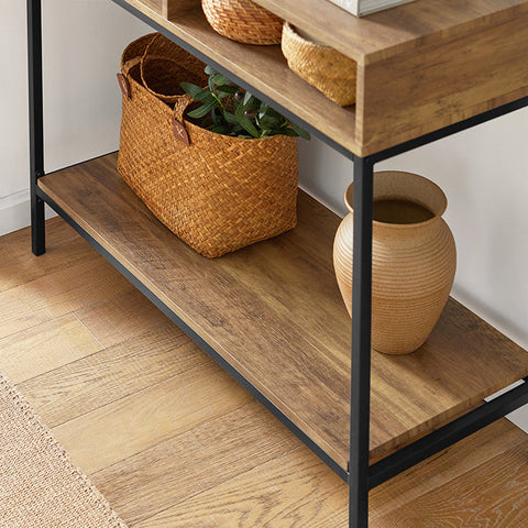 Rootz Moderne consoletafel - Salontafel - Haltafel - MDF en metalen constructie - Ruime opbergruimte - Veelzijdig gebruik - 100 cm x 80 cm x 40 cm