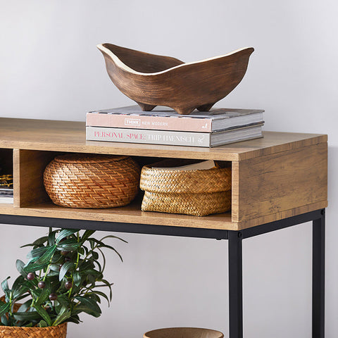 Rootz Moderne consoletafel - Salontafel - Haltafel - MDF en metalen constructie - Ruime opbergruimte - Veelzijdig gebruik - 100 cm x 80 cm x 40 cm