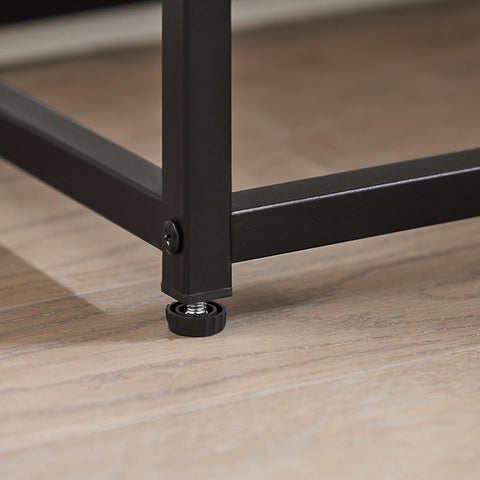 Rootz Moderne Dressoir Console Tafel - Haltafel - Lichtgrijze Bijzettafel - Glazen Blad - Ruime Opbergruimte - Stevig Ontwerp - Verstelbare Voeten - 81cm x 78cm x 35cm