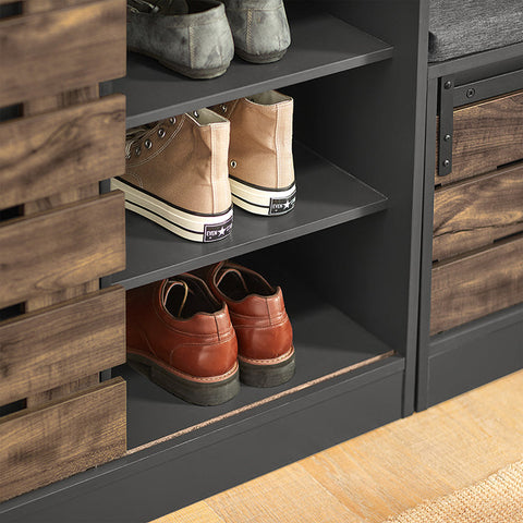 Rootz Modern Sideboard with Sliding Door - Dresser - Shoe Cabinet - Versatile Storage - Adjustable Shelving - Durable PB Material - 80cm x 89cm x 35cm