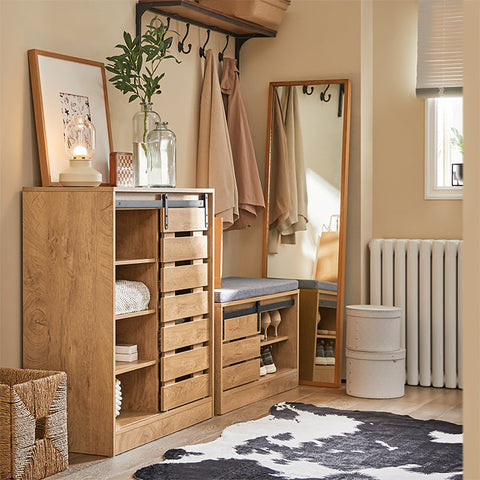 Rootz Modern Sideboard with Sliding Door - Dresser - Shoe Cabinet - Versatile Storage - Easy Assembly - Durable PB and MDF Materials - 80cm x 89cm x 35cm