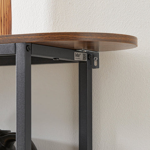 Rootz Console Table - Hall Table - Sideboard - Side Table - Sturdy & Spacious - Adjustable Feet - Wall Secure Tilt Lock - PB(E1) & Metal - 110cm x 86cm x 25cm