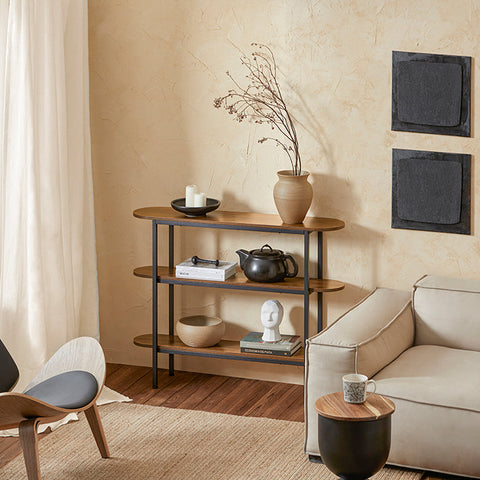 Rootz Consoletafel - Haltafel - Dressoir - Bijzettafel - Stevig en ruim - Verstelbare poten - Muurveilig kantelslot - PB(E1) en metaal - 110 cm x 86 cm x 25 cm