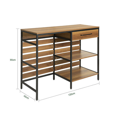 Rootz Dressoir Keukeneiland - Halkast - Keukenkast - Ruime opbergruimte - Stevig metalen frame - Verstelbare poten - 120 cm x 90 cm x 45 cm