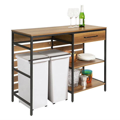 Rootz Dressoir Keukeneiland - Halkast - Keukenkast - Ruime opbergruimte - Stevig metalen frame - Verstelbare poten - 120 cm x 90 cm x 45 cm