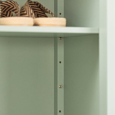 Rootz Modern Shoe Cabinet Sideboard - Hall Closet - Dresser - MDF Material - Air Permeable Grid Doors - Adjustable Shelves - Spacious Storage - 70cm x 90cm x 34cm