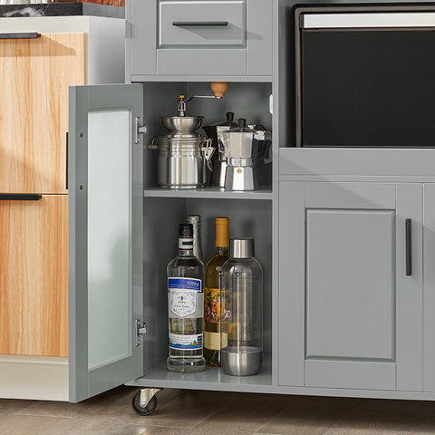 Rootz Kitchen Cabinet Sideboard - Hall Closet - Kitchen Trolley - MDF Construction - Adjustable Shelf - Mobile Design - 89cm x 89cm x 40cm