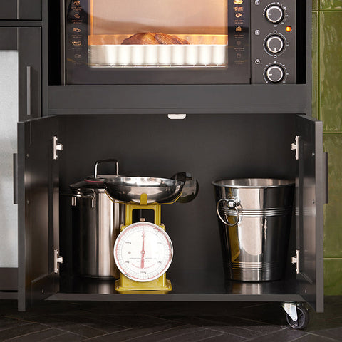 Rootz Kitchen Cabinet - Microwave Stand - Storage Cabinet - MDF(E1) - 88.5cm x 89cm x 40cm - Elegant Design - 100cm x 48cm x 18cm Pack