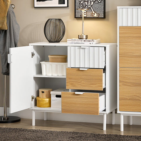 Rootz Multi-Compartment Sideboard - Closet - Storage Cabinet - Stability - 75x76x35cm