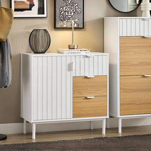 Rootz Multi-Compartment Sideboard - Closet - Storage Cabinet - Stability - 75x76x35cm