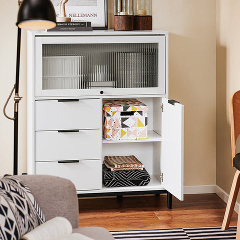 Rootz Sideboard Cabinet - Storage Cabinet - Buffet Table - Ample Storage with 2 Doors & 3 Drawers - 92cm x 119cm x 40cm
