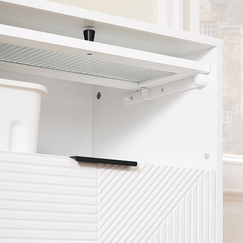 Rootz MDF Shoe Cabinet - Shoe Storage - Shoe Organizer - Anchors to Wall for Safety - 59x115x40cm