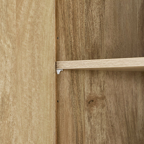 The Rootz Elegant Glass Door Closet with Golden Handles, Metal Legs and Ample Storage Spaces