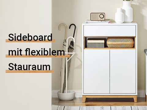 Rootz Modern Shoe Cabinet - Footwear Organizer - Storage Unit - Adjustable Shelves - 60x85x34cm Dimensions