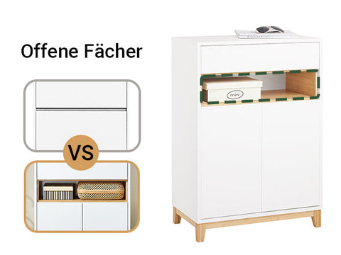 Rootz Modern Shoe Cabinet - Footwear Organizer - Storage Unit - Adjustable Shelves - 60x85x34cm Dimensions