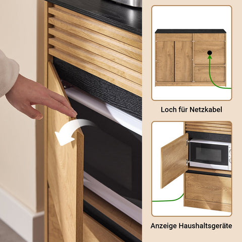 Rootz Sideboard - Storage Cabinet - Glass Door Cupboard - Optimal Storage Solution - Dimensions: 112x89x40cm