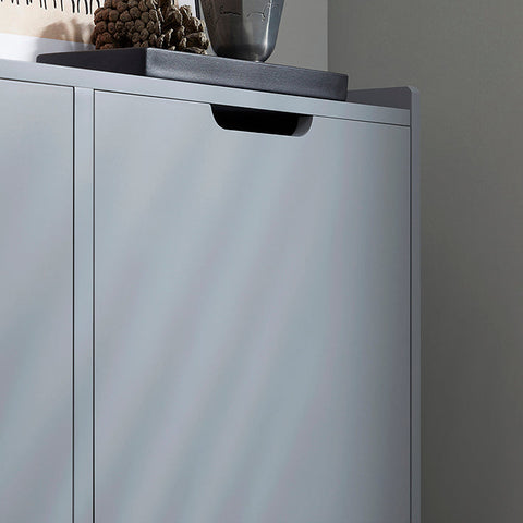 Rootz Shoe Cabinet - Shoe Storage - Shoe Organizer - MDF / Metal - Compact Design - 100cm x 90cm x 19cm