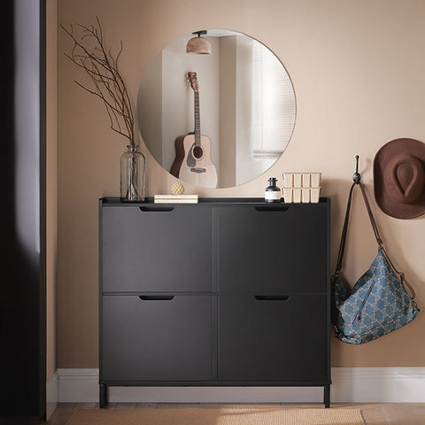 Rootz Schoenenrek - Opbergorganizer - Schoenenkast - MDF en Metaal Materiaal - 100cm x 90cm x 19cm