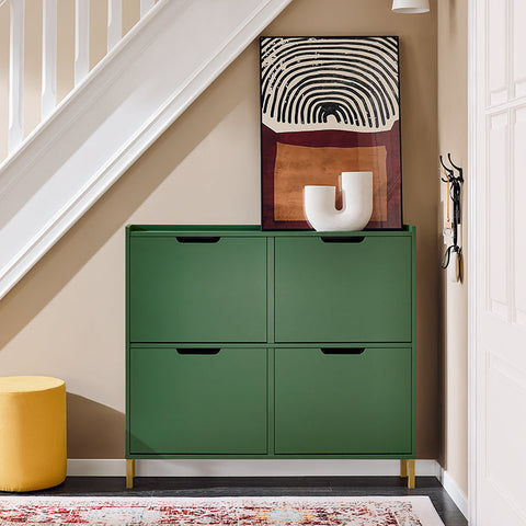 Rootz Shoe Storage Cabinet - Shoe Organizer - Shoe Rack - Space-Saving Design - 100x90x19cm