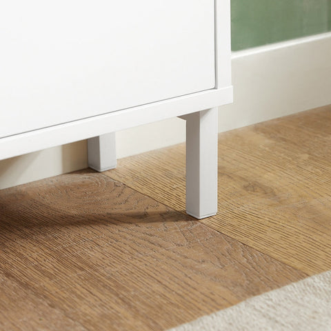 Rootz Witte Schoenenkast - Schoenenorganizer - Schoenenopberger - Ontwerp met 4 kleppen - Stevige constructie - Wandmontage - 100 cm x 91 cm x 19 cm