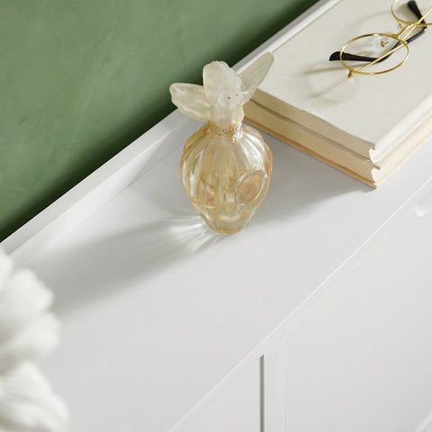 Rootz Witte Schoenenkast - Schoenenorganizer - Schoenenopberger - Ontwerp met 4 kleppen - Stevige constructie - Wandmontage - 100 cm x 91 cm x 19 cm