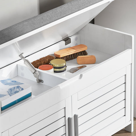 Rootz Schoenenopbergbank - Ingangsbank - Halorganisator - Verstelbare planken - Extra zitplaatsen - Compact ontwerp - 90 cm x 50 cm x 33 cm