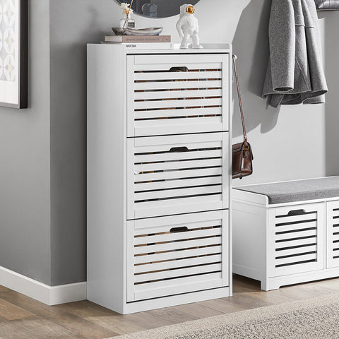 Rootz Schoenenkast Tipper - Schoenenorganizer - Schoenenopberger - Ontwerp met 3 kleppen - Stijlvolle haken - Veelzijdige combinatie - 55 cm x 112 cm x 30 cm