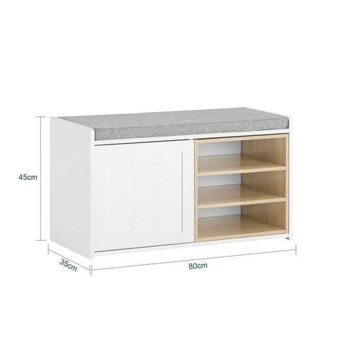 Rootz Schoenenbank - Opbergbank - Schoenenrek - Verstelbare plank - Ruimtebesparend ontwerp - Vilten vloerbeschermers - 80 cm x 45 cm x 35 cm