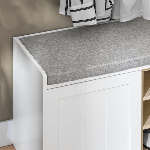 Rootz Schoenenbank - Opbergbank - Schoenenrek - Verstelbare plank - Ruimtebesparend ontwerp - Vilten vloerbeschermers - 80 cm x 45 cm x 35 cm