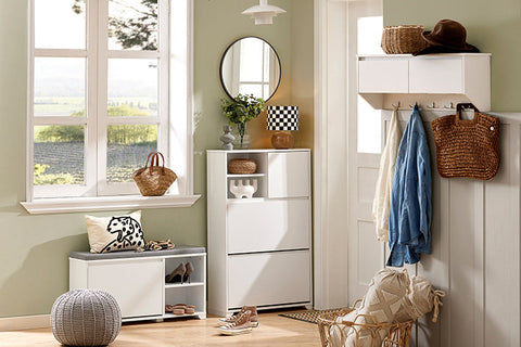 Rootz Schoenenkast Tipper - Schoenenorganizer - Schoenenopslag - Ruimtebesparend ontwerp - Wandmontage - Veelzijdige opslag - 71 cm x 118 cm x 24 cm