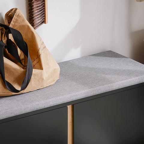 Rootz Shoe Bench with Cushioned Seat - Entryway Bench - Storage Organizer - Adjustable Shelves - Durable Bamboo Legs - 90cm x 47cm x 34cm