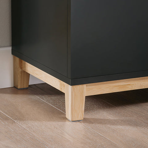 Rootz Shoe Bench with Cushioned Seat - Entryway Bench - Storage Organizer - Adjustable Shelves - Durable Bamboo Legs - 90cm x 47cm x 34cm