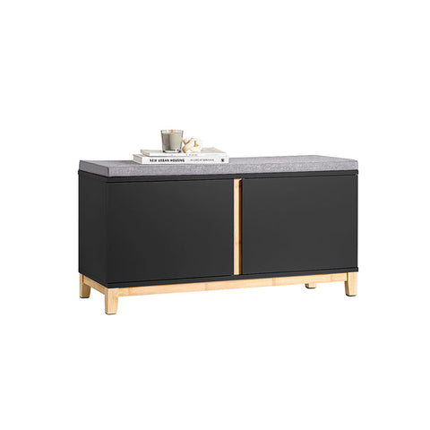 Rootz Shoe Bench with Cushioned Seat - Entryway Bench - Storage Organizer - Adjustable Shelves - Durable Bamboo Legs - 90cm x 47cm x 34cm