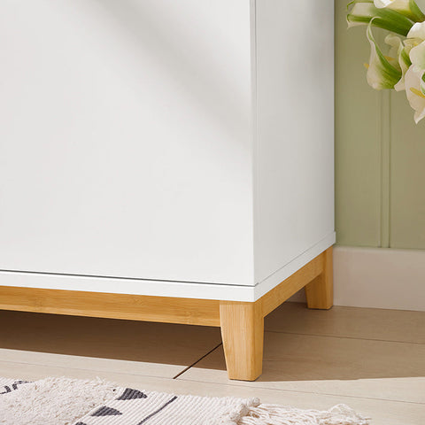 Rootz Schoenenbank met gedempte zitting - Ingangsbank - Opbergorganisator - Verstelbare planken - Duurzaam bamboeframe - 90 cm x 46 cm x 34 cm