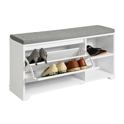 Rootz Schoenenbank met opbergruimte - Schoenenkantelaar - Ingangsbank - Zitting met kussens - Krasbescherming - Veelzijdige opslag - 90 cm x 46 cm x 24 cm