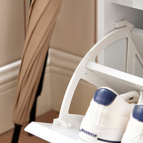 Rootz Schoenenbank met opbergruimte - Schoenenkantelaar - Ingangsbank - Zitting met kussens - Krasbescherming - Veelzijdige opslag - 90 cm x 46 cm x 24 cm