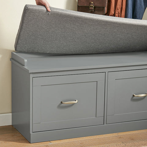 Rootz Shoe Bench with Storage - Entryway Bench - Shoe Organizer - Cushioned Seat - Removable Shelves - Space-Saving Design - 100cm x 48cm x 38cm