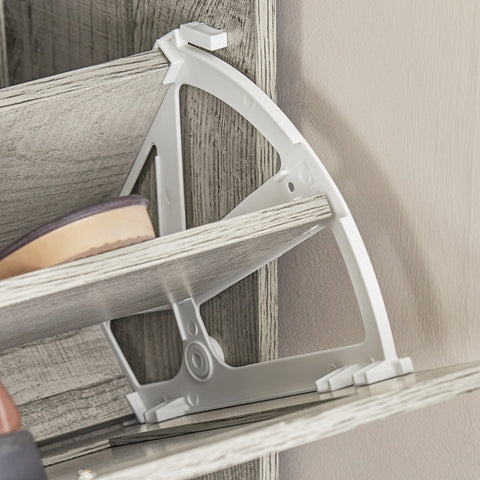 Rootz Schoenenkast met Kantelslot - Schoenenorganizer - Schoenenopslag - Muurbeveiligd - Multifunctionele bovenplaat - 60 cm x 79 cm x 23 cm